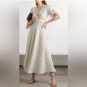 LUG Von Siga Striped V-Neck Maxi Dress